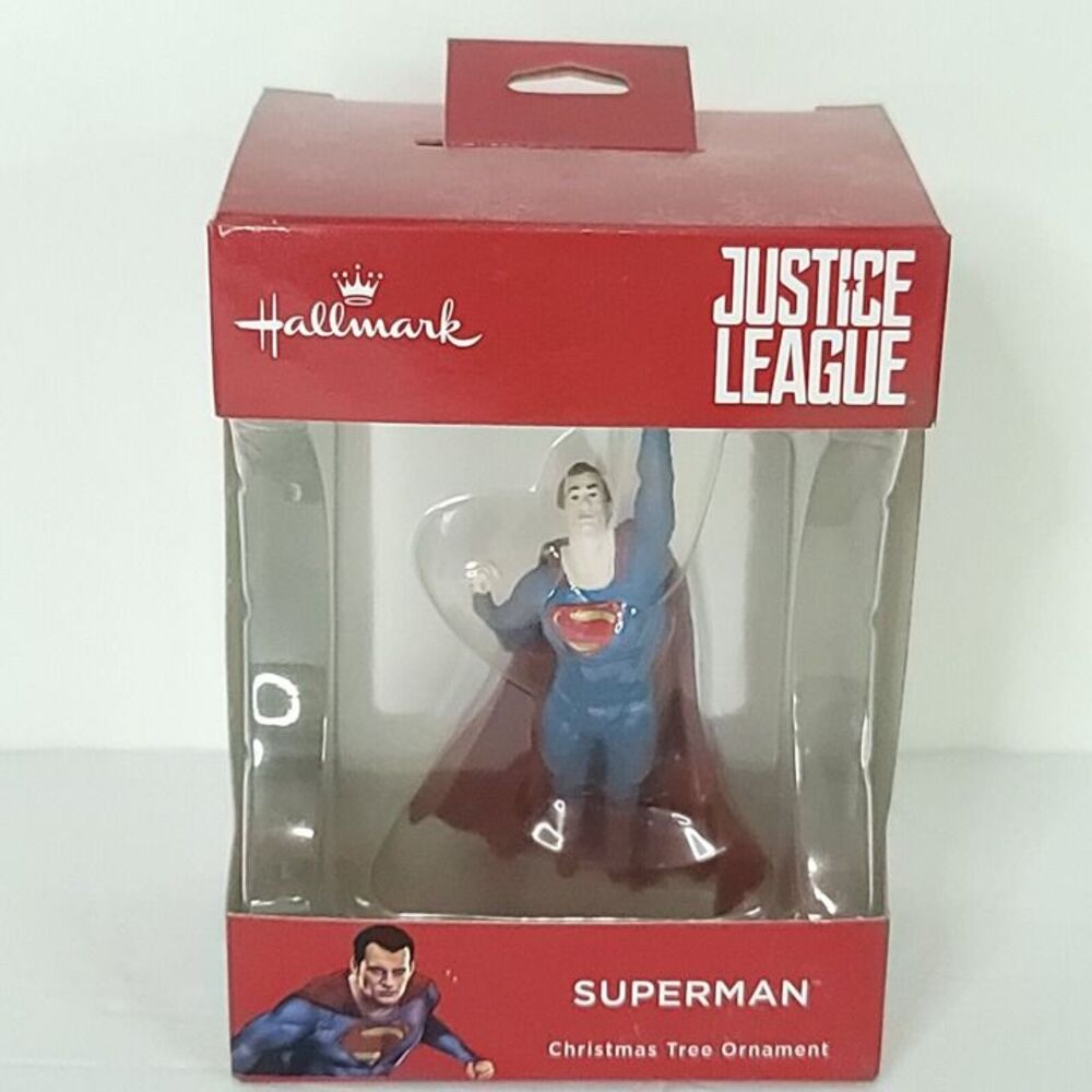 Hallmark Justice League SUPERMAN Flying Christmas Ornament Red Box NEW